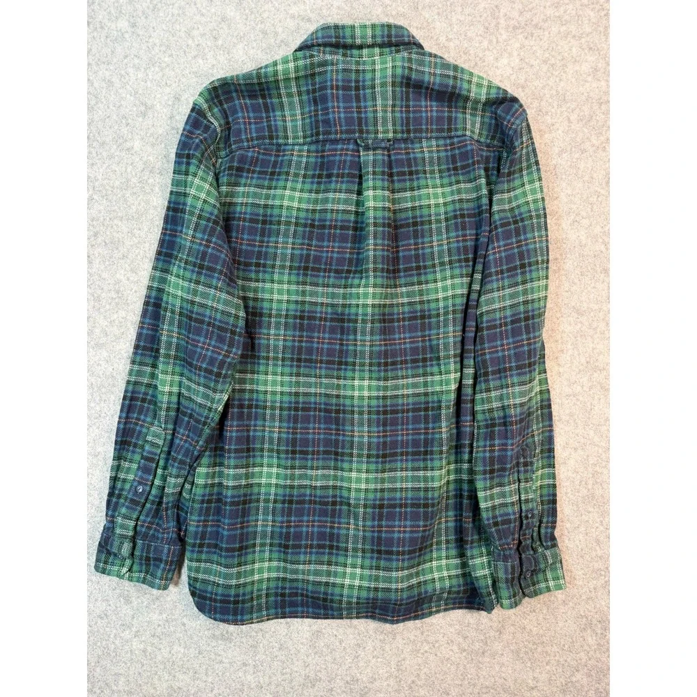 Free Assembly Mens Green Navy Blue‎ Plaid Flannel Button Down Shirt Size Medium
